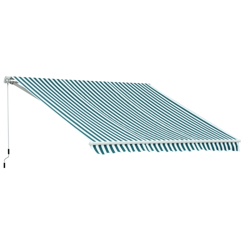 Toldo Manual Plegable de Aluminio de 2.95x2.5m para Exterior con Ángulo Ajustable y Manivela para Patio Balcón