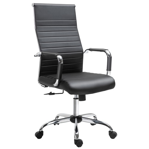 silla ejecutiva de color negro y respaldo alto