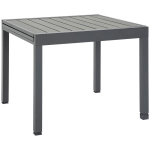 Mesa de jardín extensible Outsunny de aluminio con forma rectangular para 4-6 personas para terraza