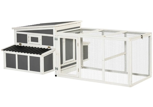 gallinero de madera grande con 2 nidos