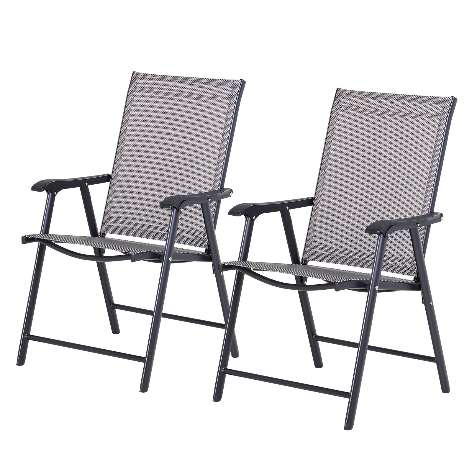 Conjunto de 2 sillas Outsunny plegables para exterior con reposabrazos
