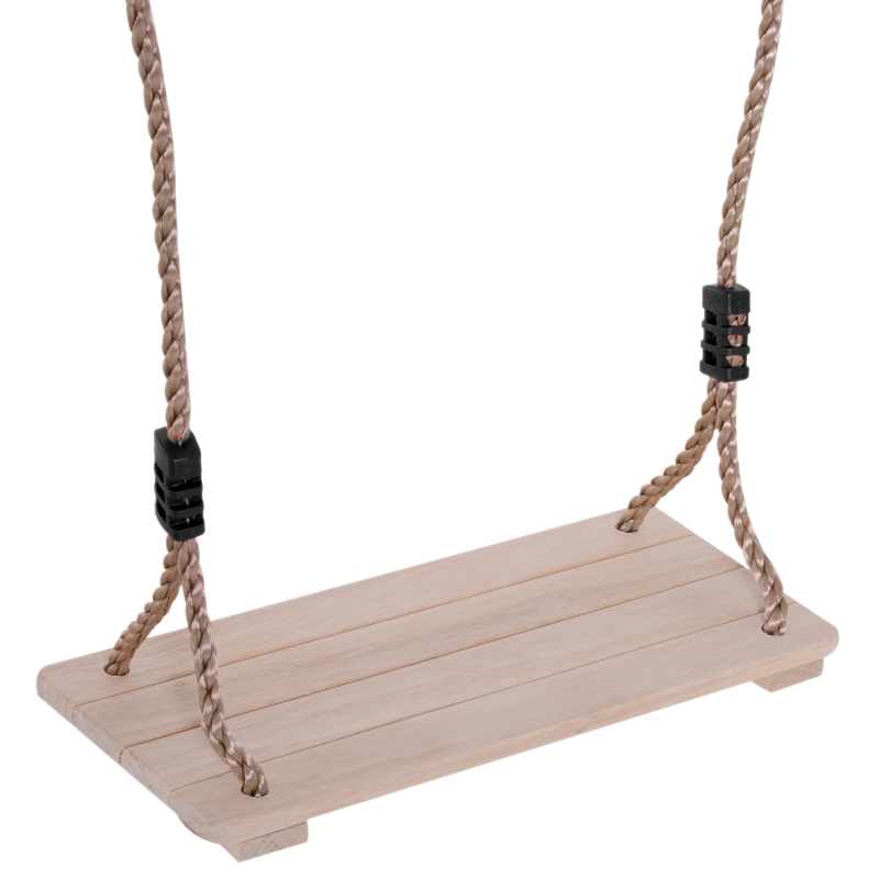 Columpio infantil de madera HOMCOM para exterior con cuerda ajustable