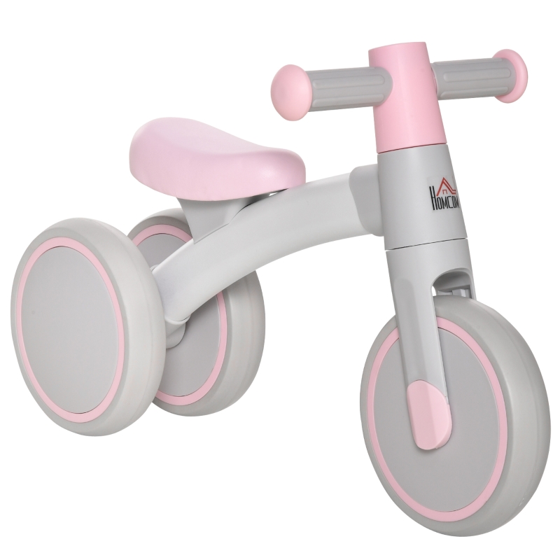 Bicicleta para niños de 1-3 años HOMCOM sin pedales con tres ruedas silenciosas