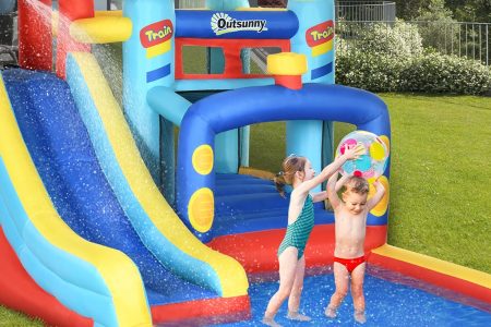 castillo hinchable con piscina son agua