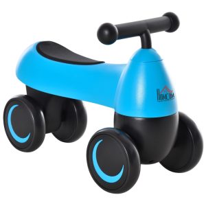 Correpasillos de equilibrio para niños estilo bicicleta HOMCOM sin pedales de 4 ruedas con manillar