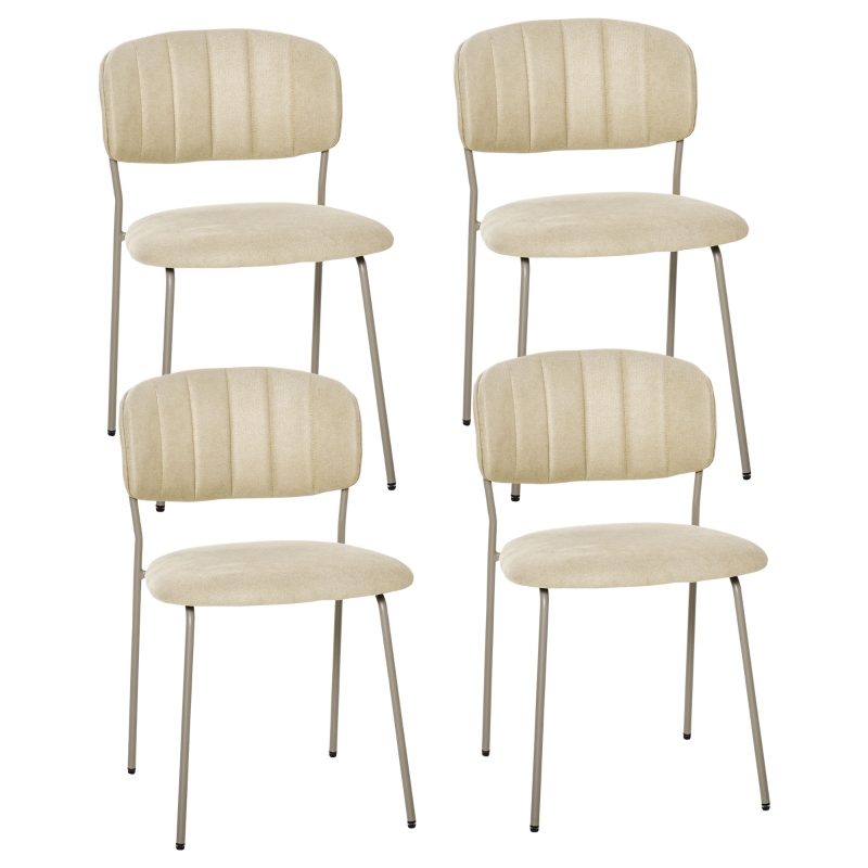 Conjunto de 4 sillas de comedor beige