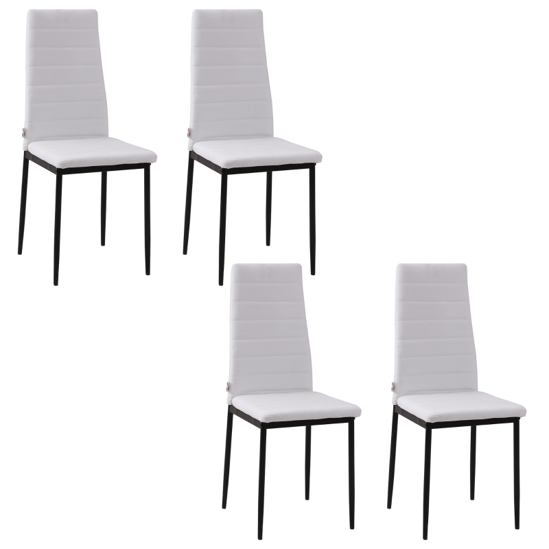 Conjunto de 4 sillas de comedor blancas