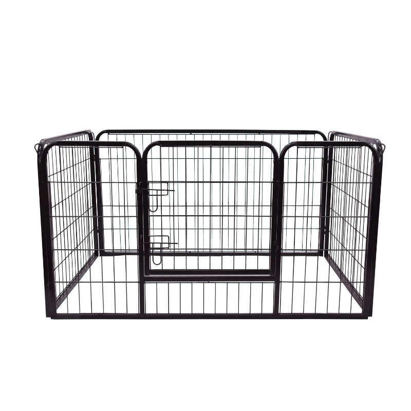 Jaula de mascotas Pawhut estilo parque para perro o gato con puerta doble seguro tubo rectangular de hierro con medidas 129x84x70 cm de color negro