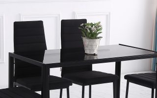 conjunto de 4 sillas de comedor de color negro