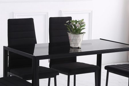 conjunto de 4 sillas de comedor de color negro