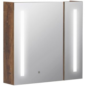 kleankin Armario con Espejo de Baño con Luz LED