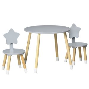 Conjunto infantil de mesa y sillas en gris