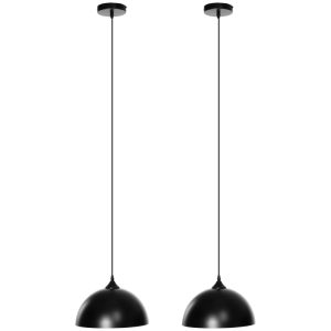 Dos lámparas colgantes retro en negro