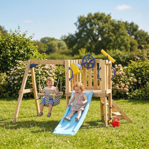 Toboganes y zona de juegos para niños y niñas