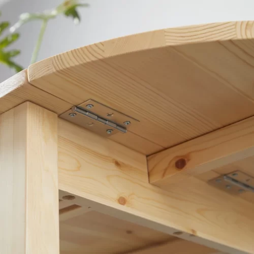 HOMCOM Mesa de Comedor Plegable de Madera Maciza Ovalada - Natural, 140 cm
