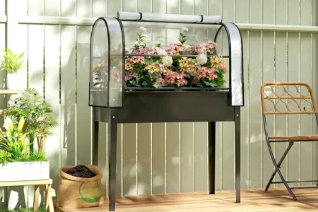 Jardinera de terracota con almohadillas adhesivas antideslizantes