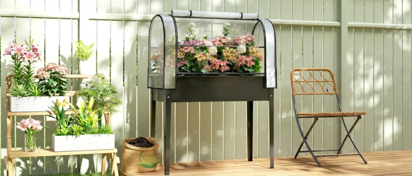 Jardinera de terracota con almohadillas adhesivas antideslizantes