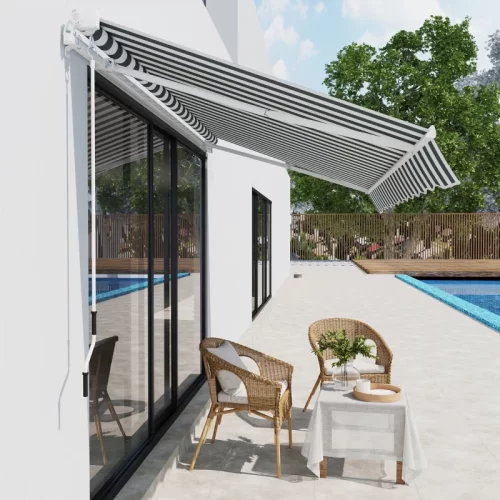 Toldo retráctil de colocación versátil sobre ventanas y puertas