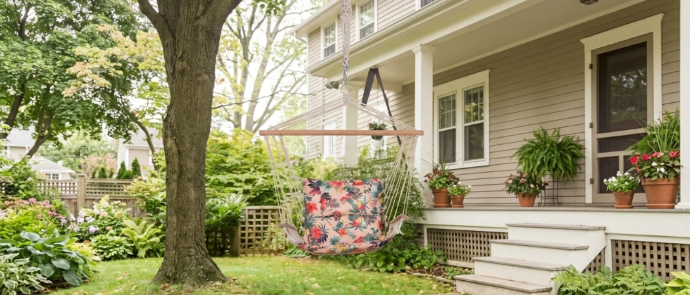 Colgar una silla hamaca en un árbol