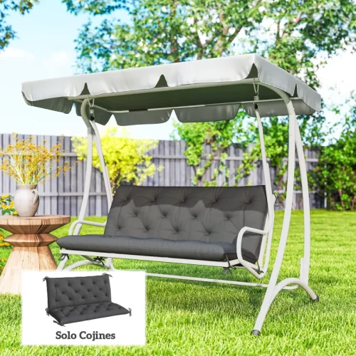 Cojín con capitoné para una zona de estar de la terraza.