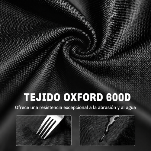 Primer plano del tejido Oxford 600D resistente a la abrasión y al agua de una silla de camping