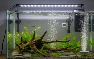 Acuario con filtro, luz y piedra de aire