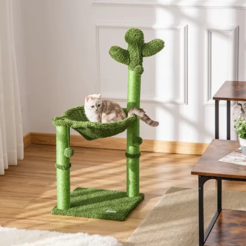 Árbol Rascador Cactus Decorativo 96 Cm Con Sisal Natural – Verde