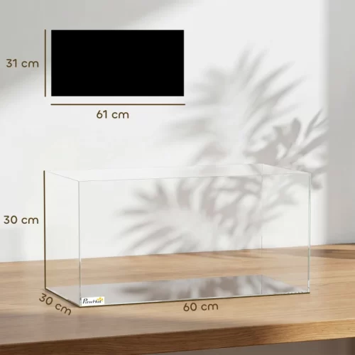 Diagrama de dimensiones del acuario 61x31x30 cm