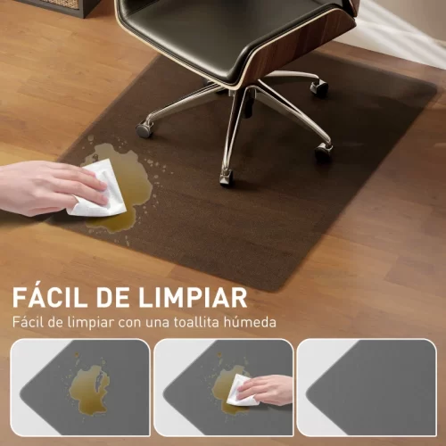 Limpieza de un derrame sobre una alfombrilla para silla