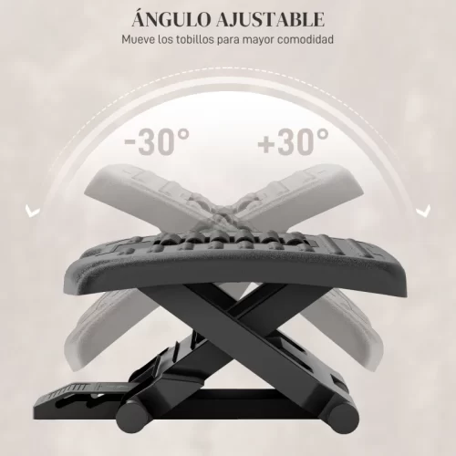 Reposapiés con ángulo ajustable de -30° a +30° para los tobillos