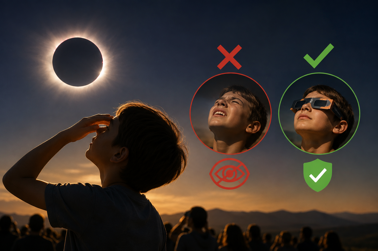 Protección adecuada para observar un eclipse solar de forma segura