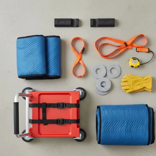 Equipo de mudanza correas, guantes, deslizadores, carretilla y cinta m
