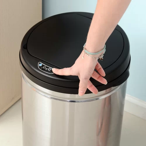 HOMCOM Cubo de Basura 30L con Sensor y Detector de Movimiento