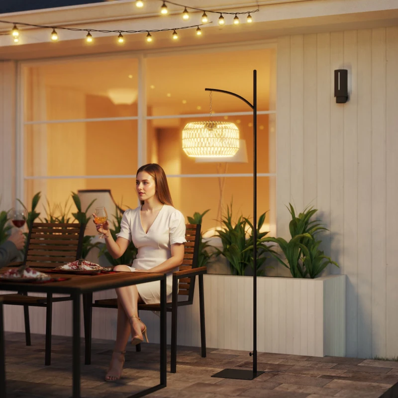 Outsunny Farol Bohemio de Resina Trenzada